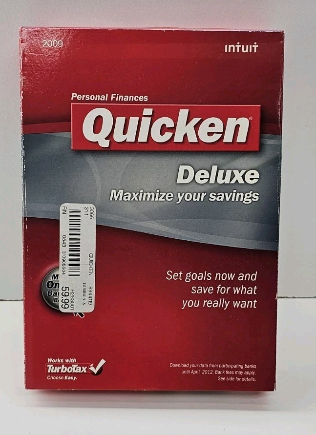 Intuit Quicken Deluxe 2009 Retail Box for Windows XP/VISTA