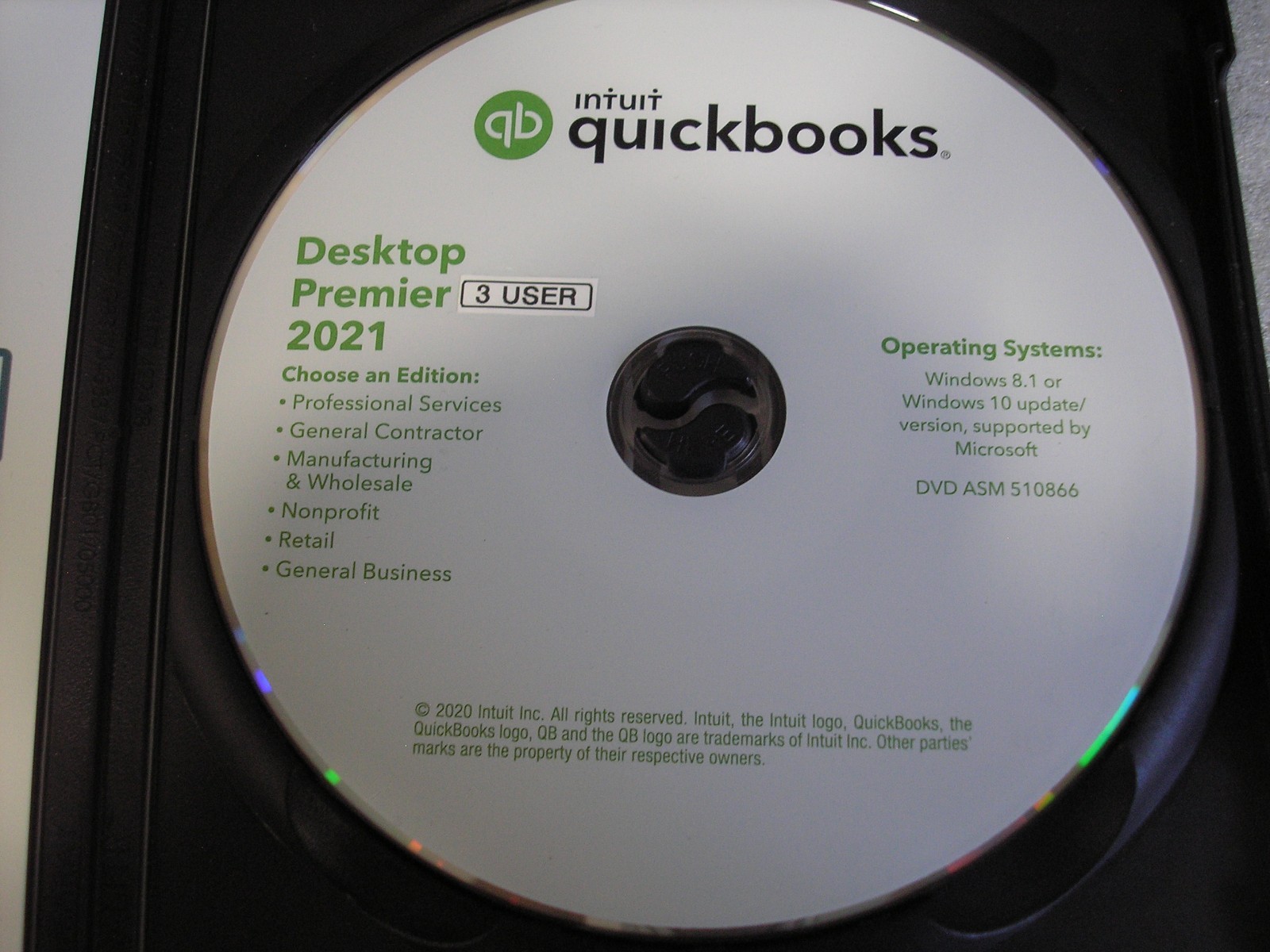 INTUIT QUICKBOOKS DESKTOP PREMIER 2021 WINDOWS PC =PERMANENT 3 USER LICENSE=