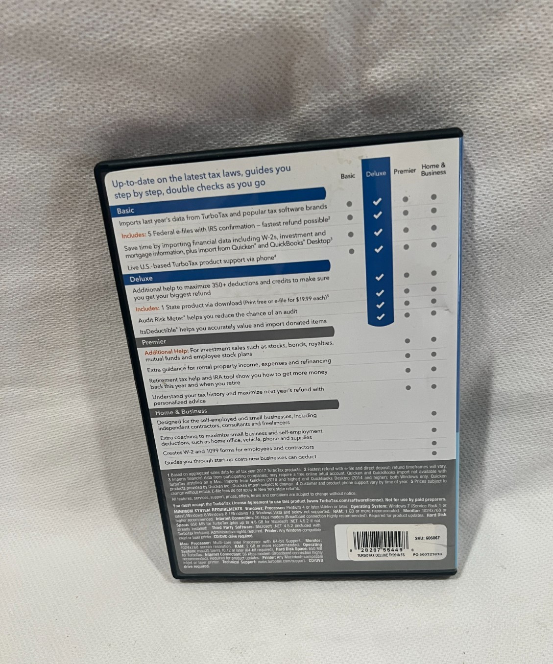 Intuit TurboTax Deluxe 2018 Federal Returns Federal E-File State Returns Irs Tax