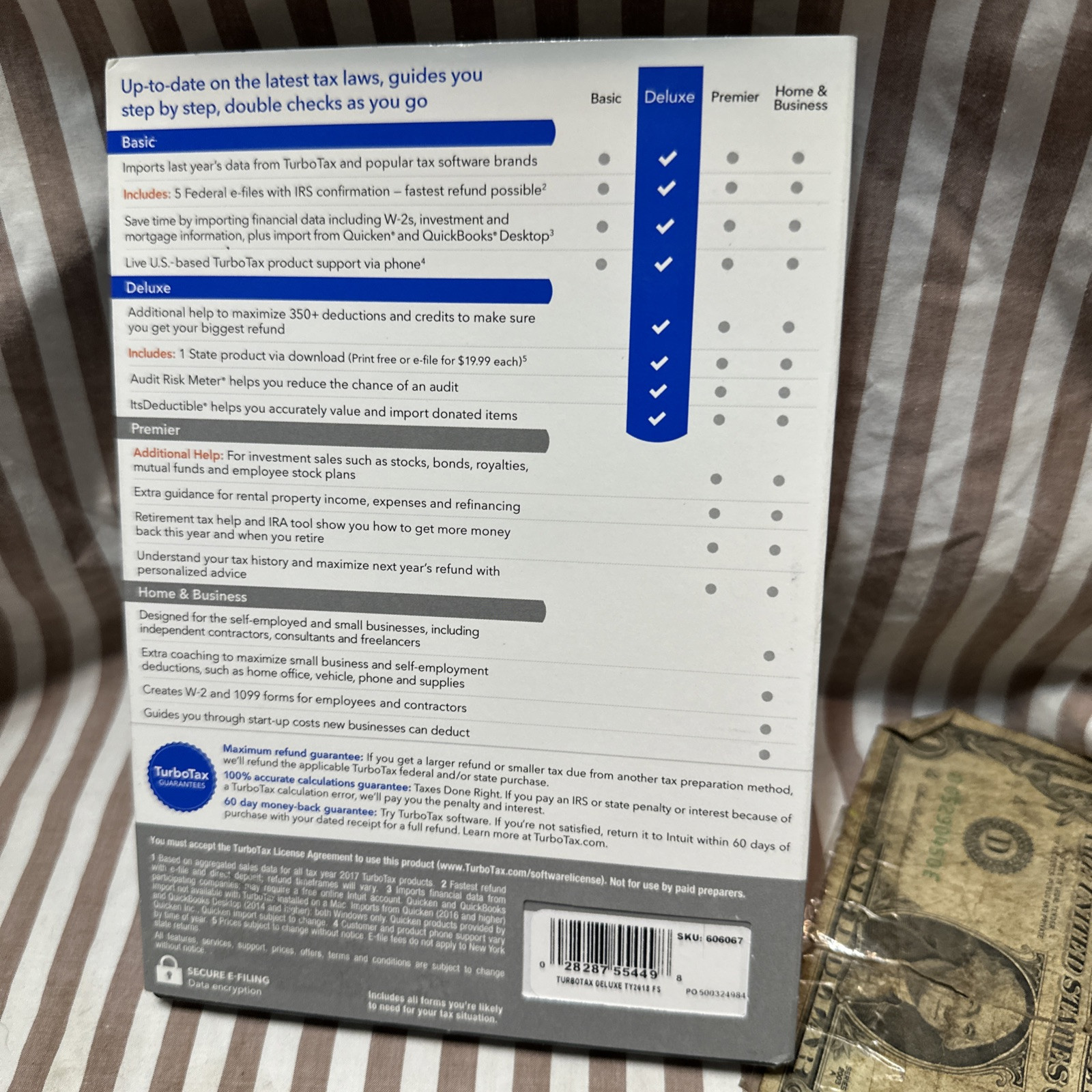 TurboTax Deluxe 2018 Federal + State Return & Federal E-file for Windows Mac CD