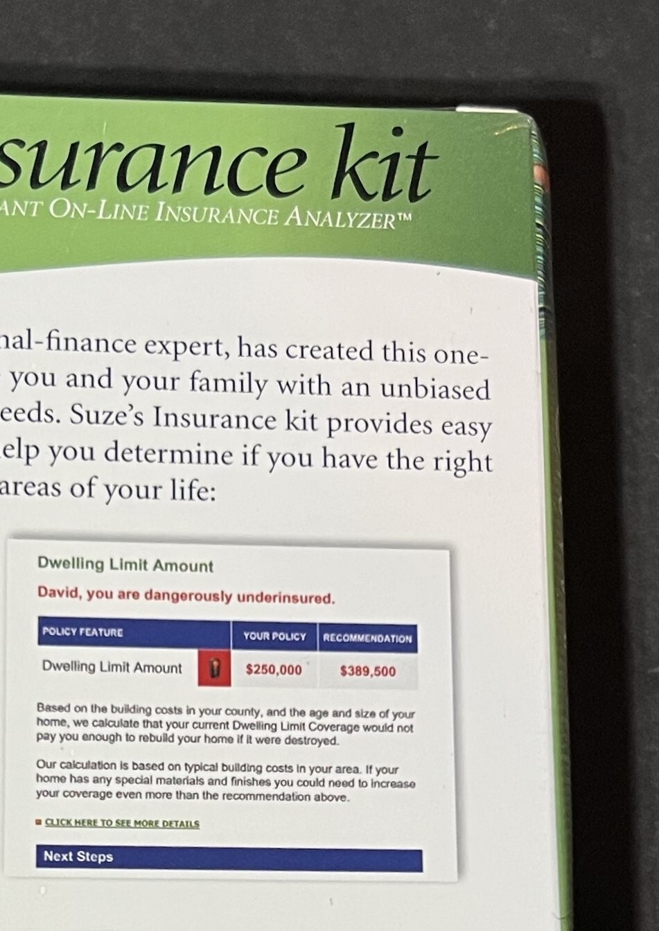 Suze Orman’s Insurance Kit (Sealed) PC and Macintosh Compatible (2007)