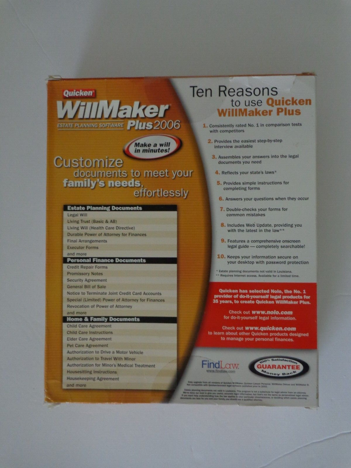 Quicken WillMaker Plus 2006 Estate Planning Software For Windows 98/Me/2000/XP