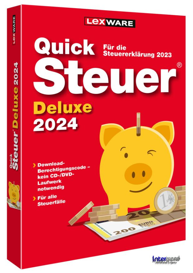 Lexware QuickSteuer Deluxe 2024 Vollversion Steuerjahr 2023 Download NEU