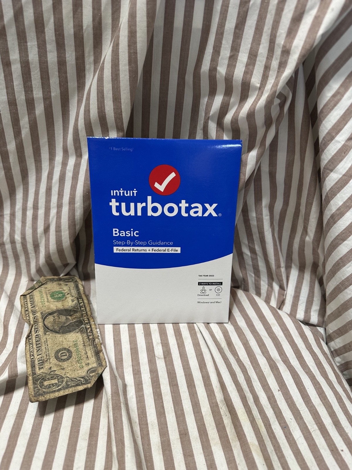 2022 Intuit Turbotax BASIC Federal Win Mac Tax Software Sealed CD / Download