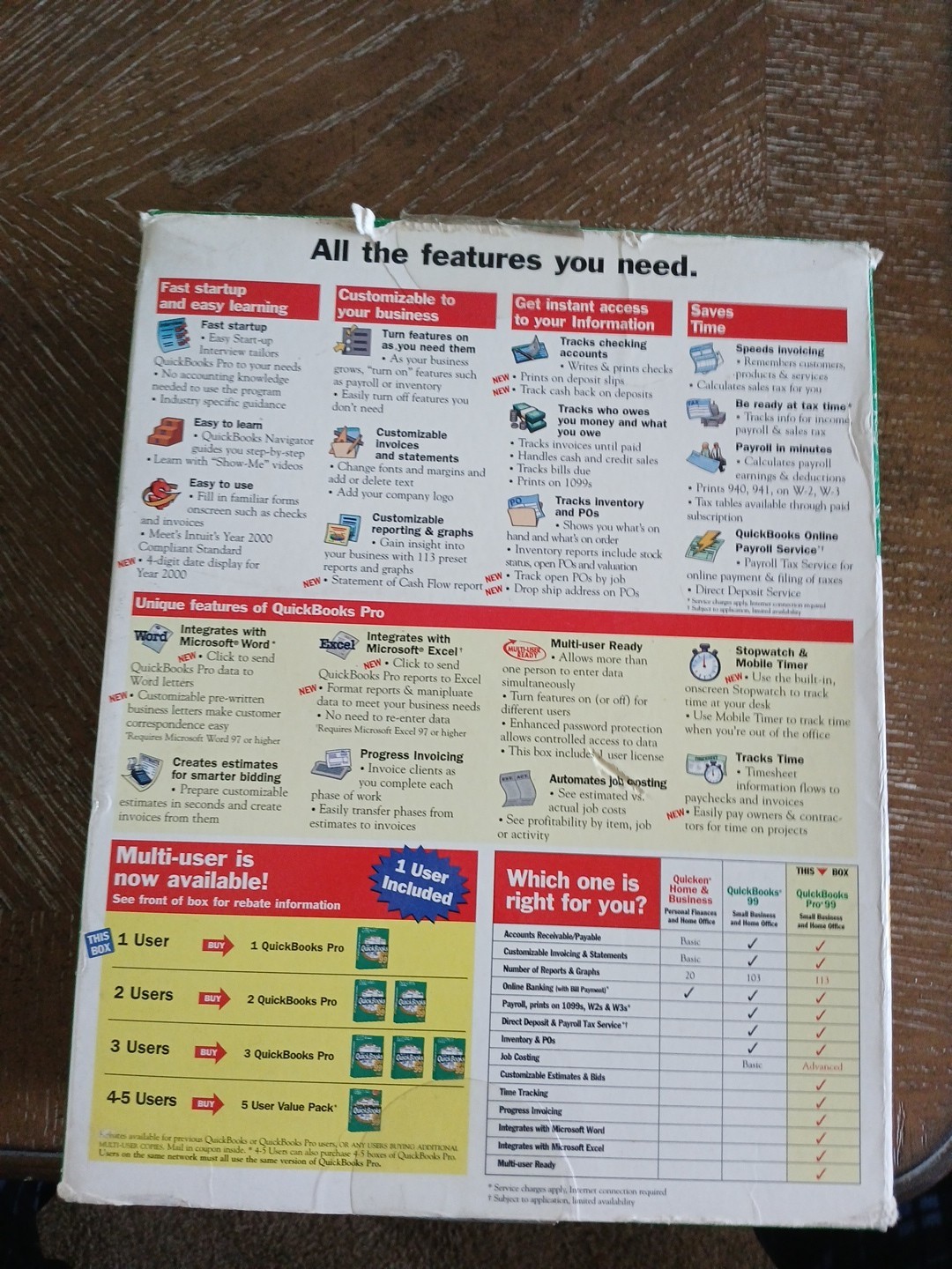 Quicken Quickbooks Pro 99 Software with product key