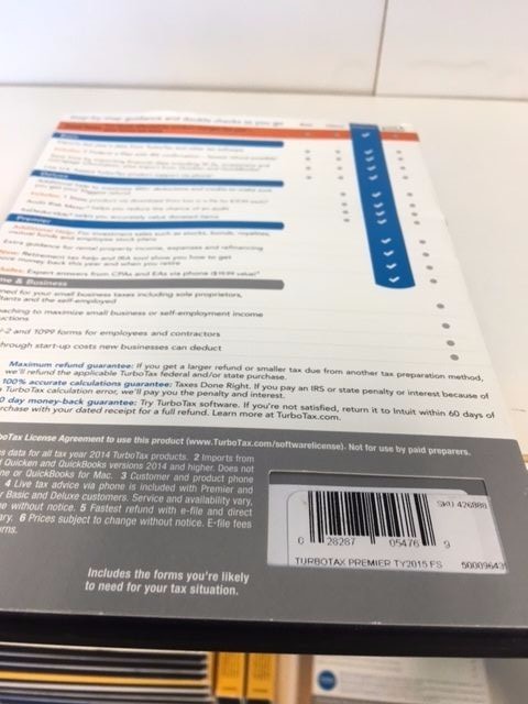 Intuit TurboTax Premier Federal E-File, State 2015 Taxes PC Mac Turbo Tax Efile