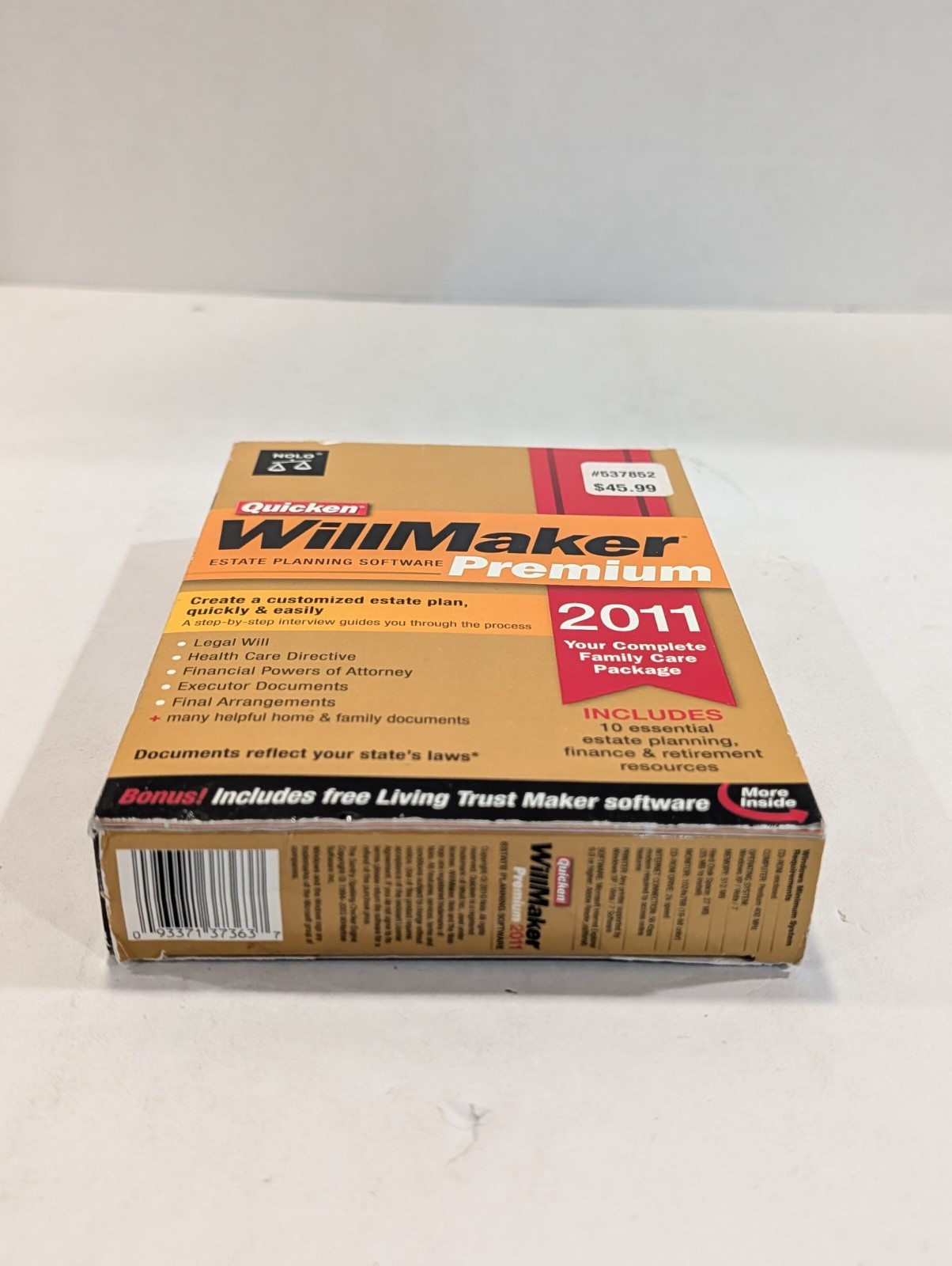 Quicken WillMaker PREMIUM 2011 – NOT COMPLETE – 4 Discs PC CD-ROM