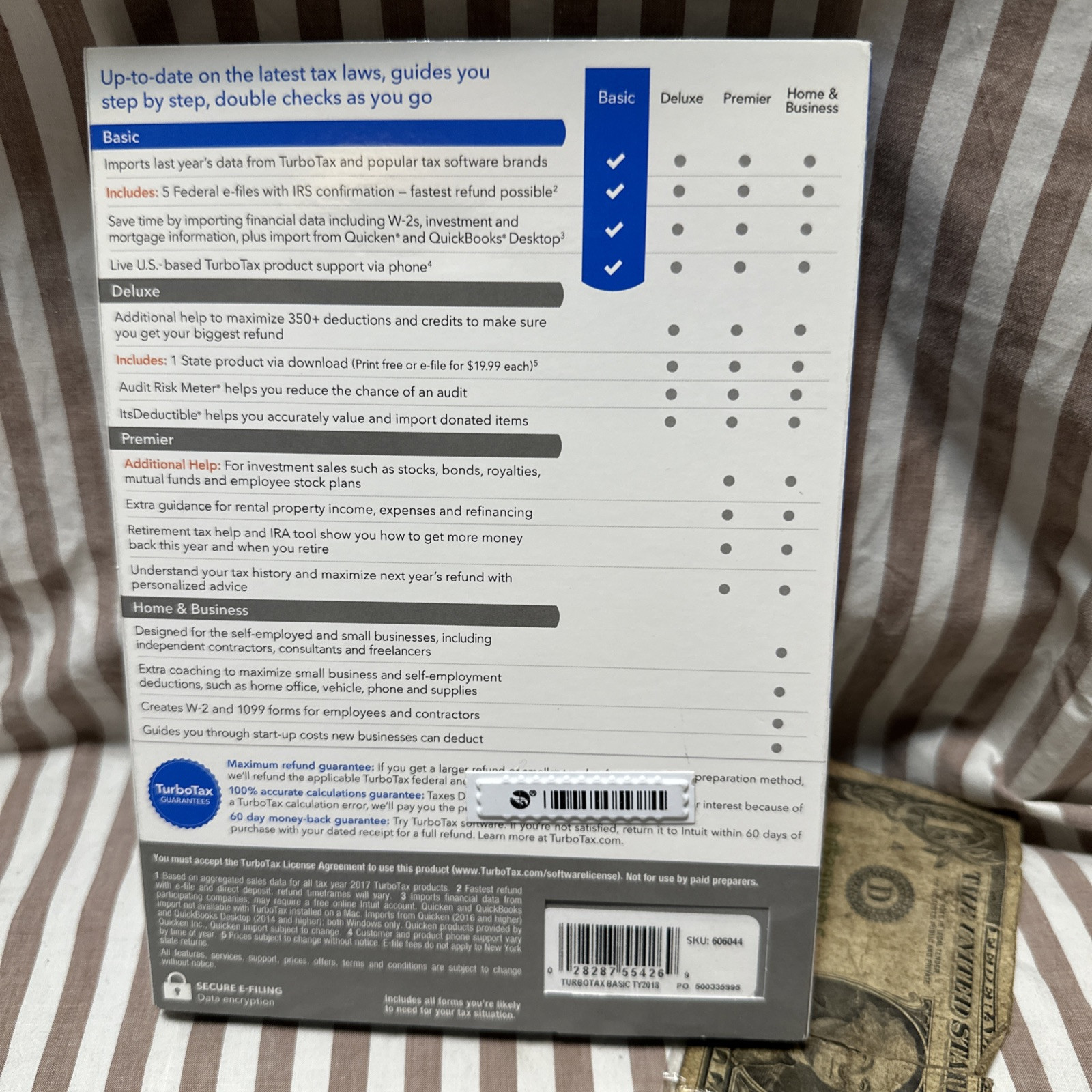 2018 TurboTax Basic Federal Win/Mac Turbo Tax CD USA 2018