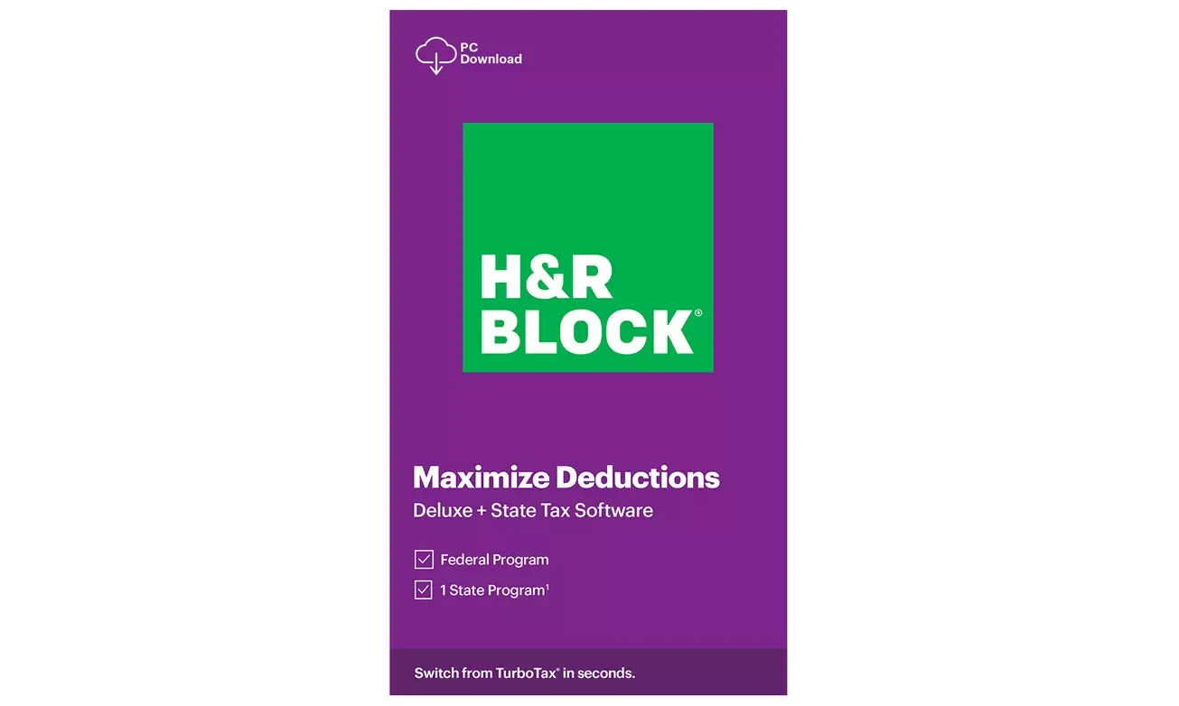 New 2022 H&R Block Tax Software Deluxe+State Edition for PC/MAC [Key Card]