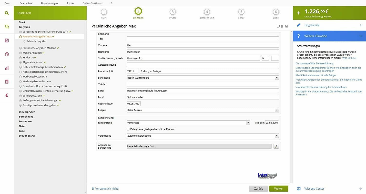 Lexware QuickSteuer 2026 (tax year 2025) for 3 tax returns download NEW