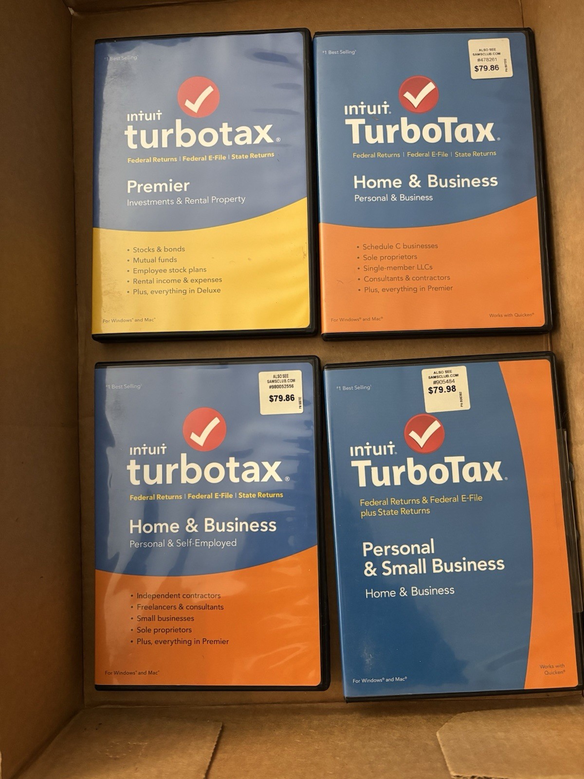 TurboTax Home & Business 2015 2017 Personal & Small Bus 2014 & Premier 2013 2016