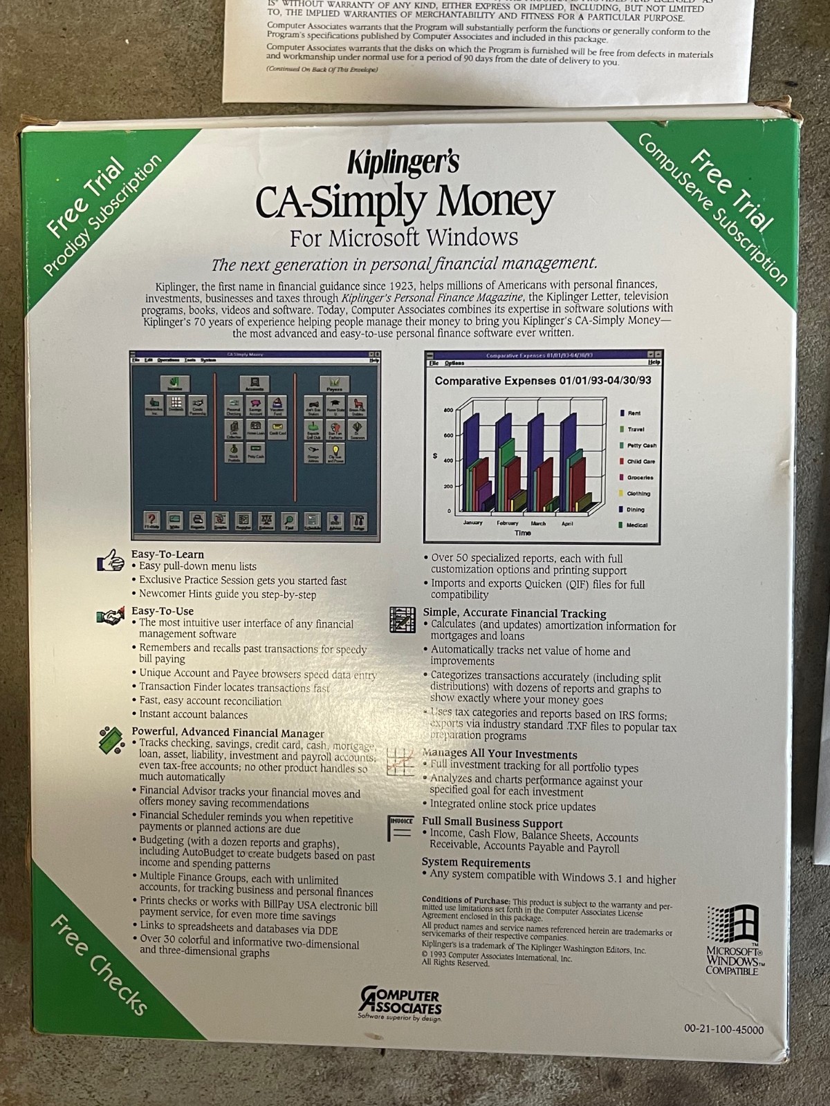 NEW OPEN BOX Kiplinger’s CA Simply Money Vintage Software for DOS Windows L@@K