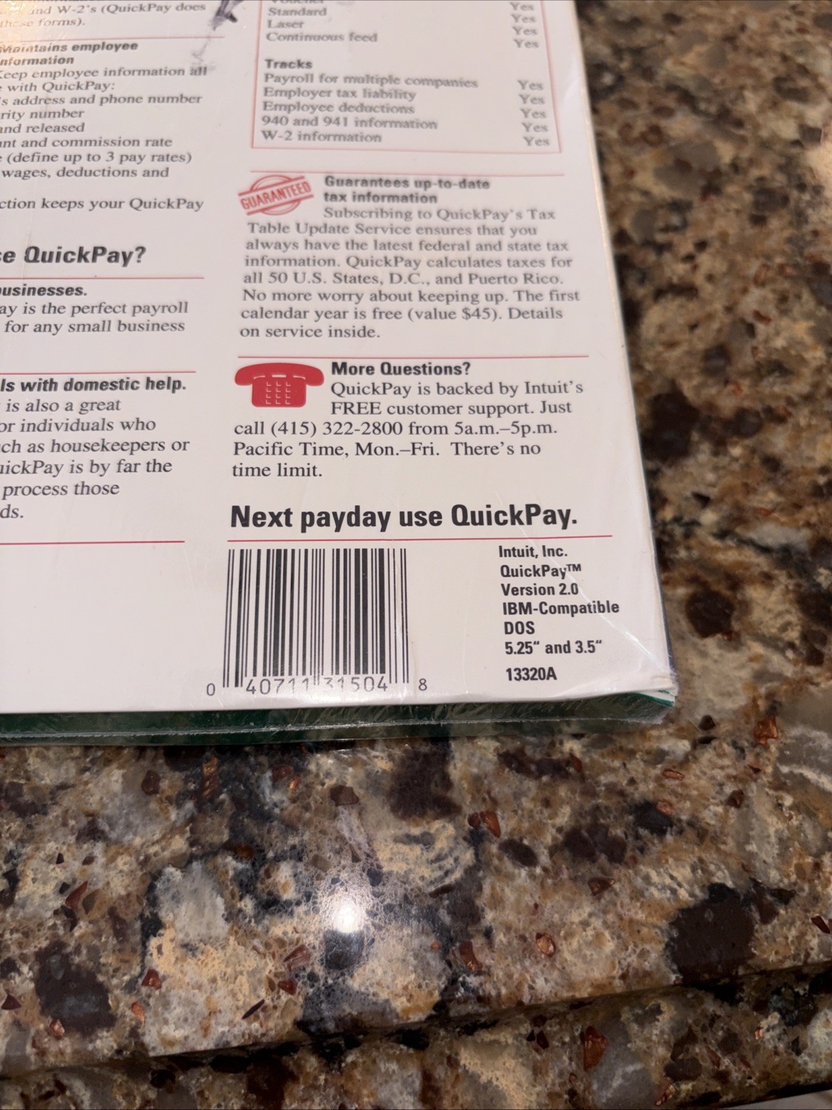 QuickPay Payroll For Quicken 2.0 Intuit Envision New Sealed