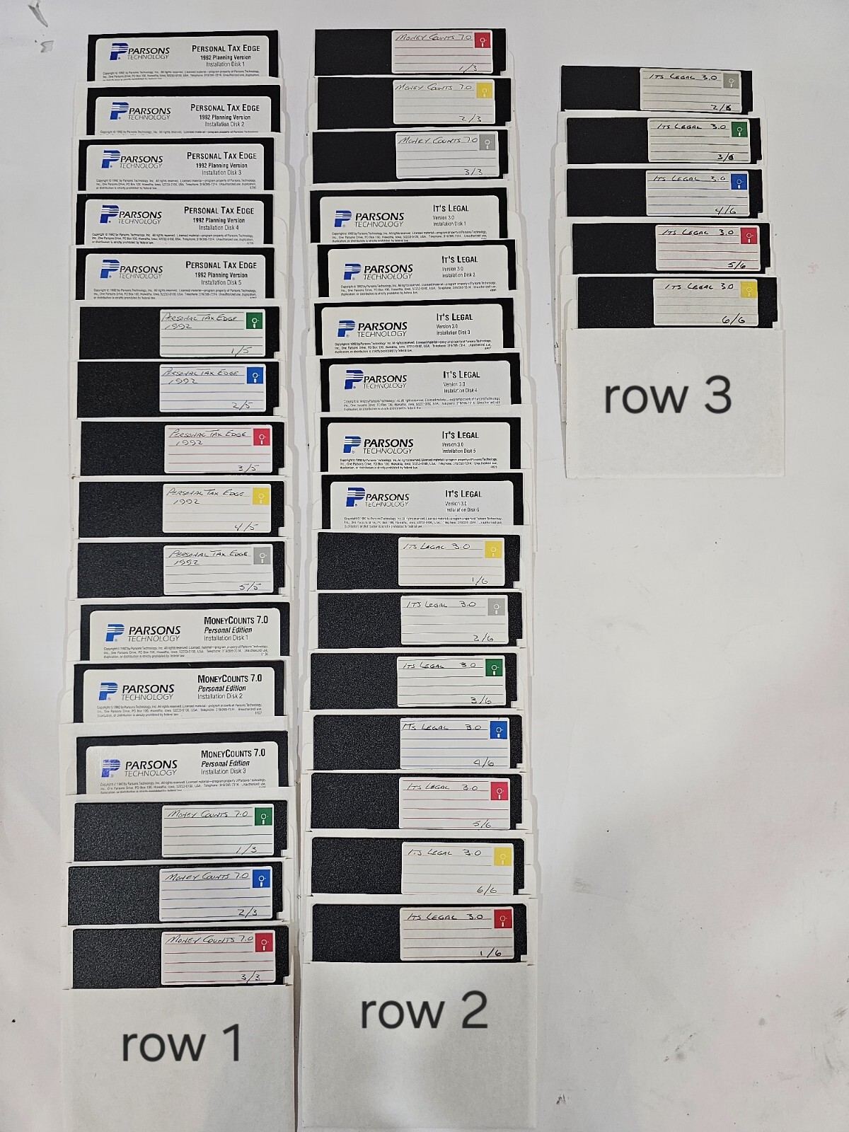 Parsons Technology Vintage Tax Software 1992 Lot of 37 5.25″ Floppy Disks