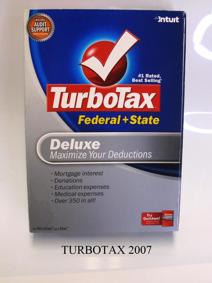 Turbotax 2007 Deluxe with state. Turbo tax. Pre-Owned