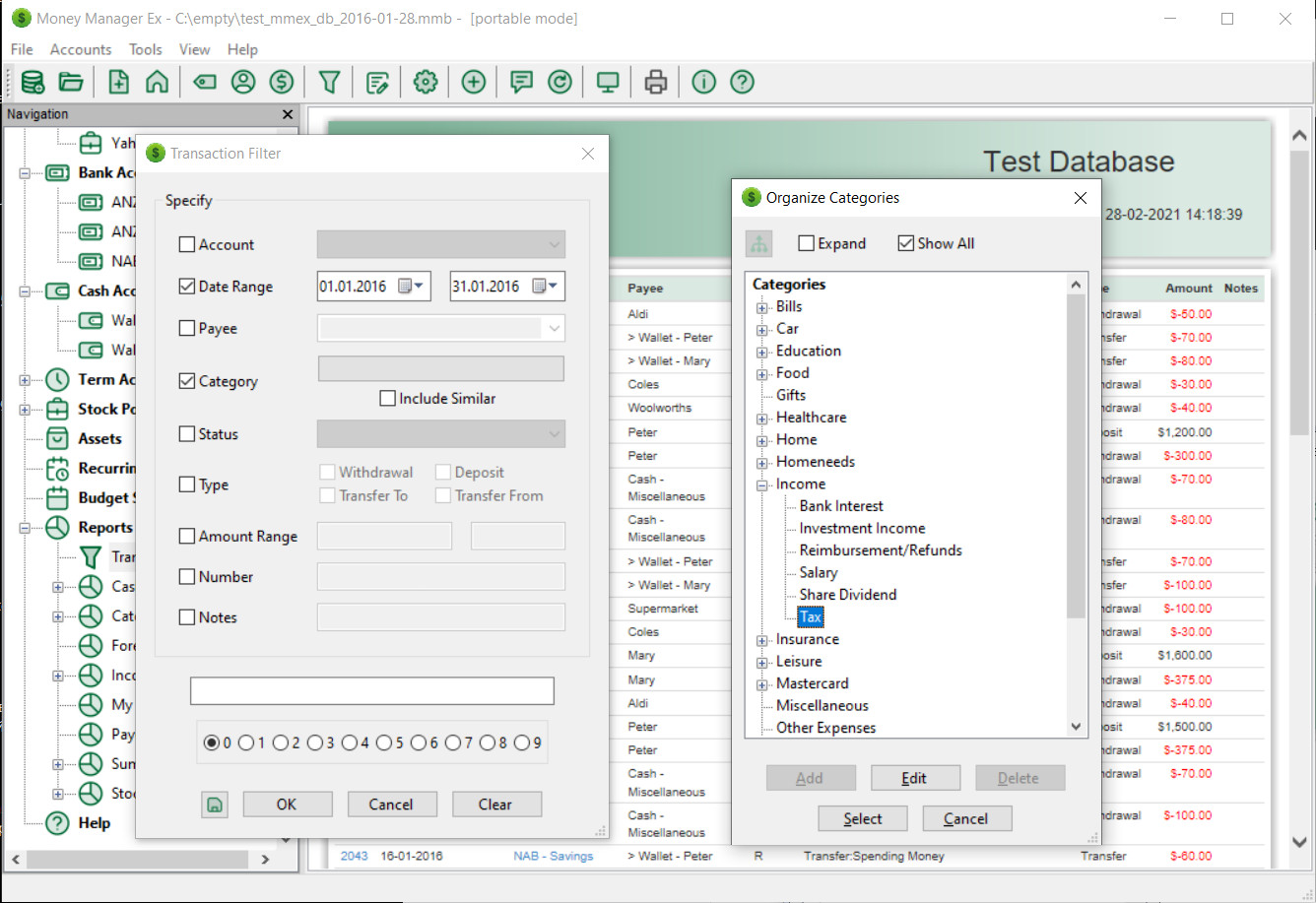 MoneyManager Ex – Accounting Banking Budgeting Software Windows & MacOS USB/DVD