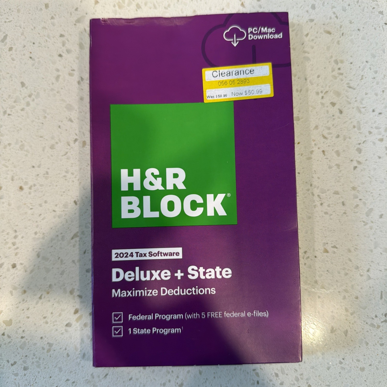 H&R Block Tax Software Deluxe + State 2024 PC/Mac