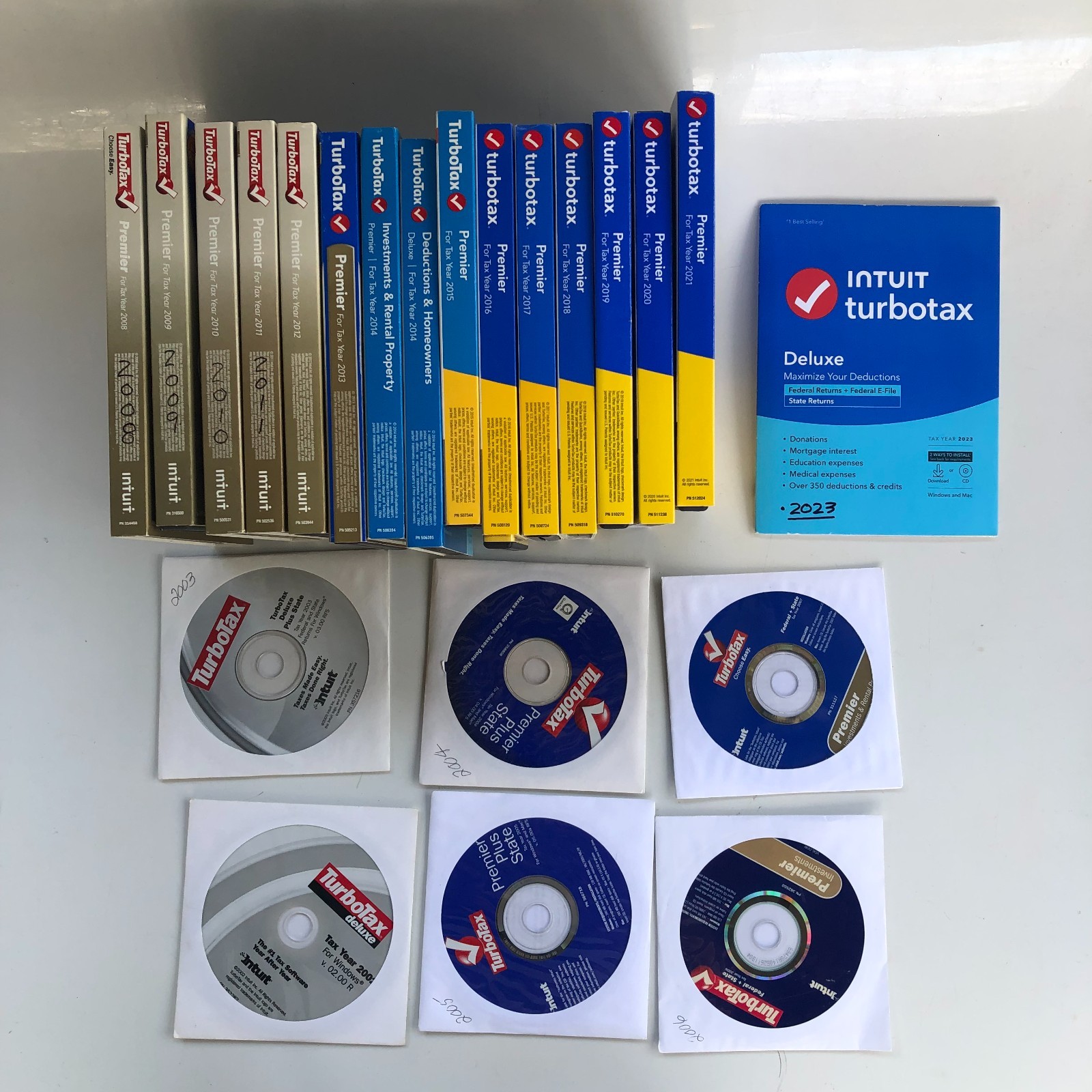 Lot of 22 Intuit TurboTax Home & Business Tax Software Mac & Windows 2002-2023