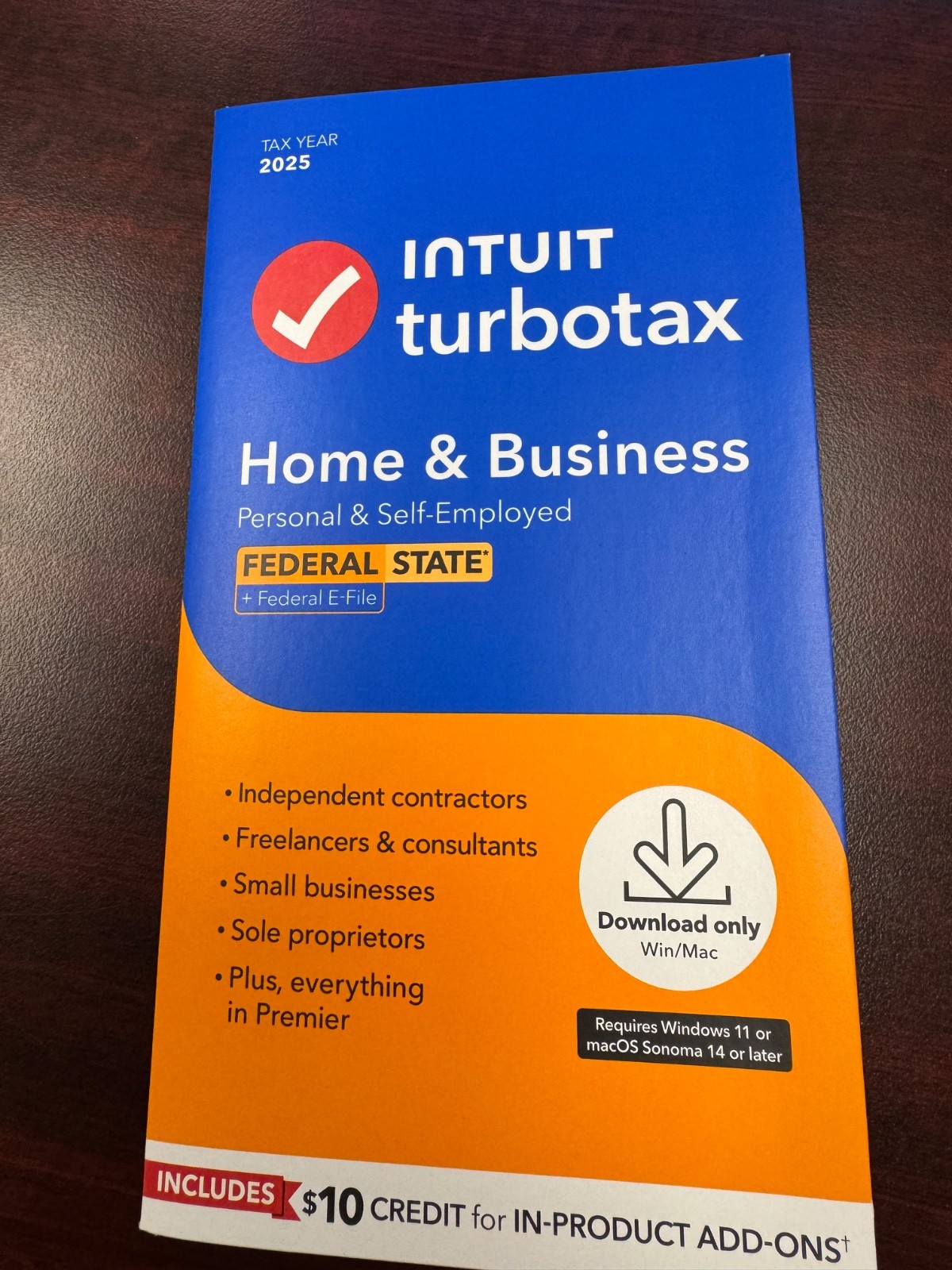 Turbo Tax Home & Business 2025 Unopened NUMBER KEY INCLUDED & Shipped