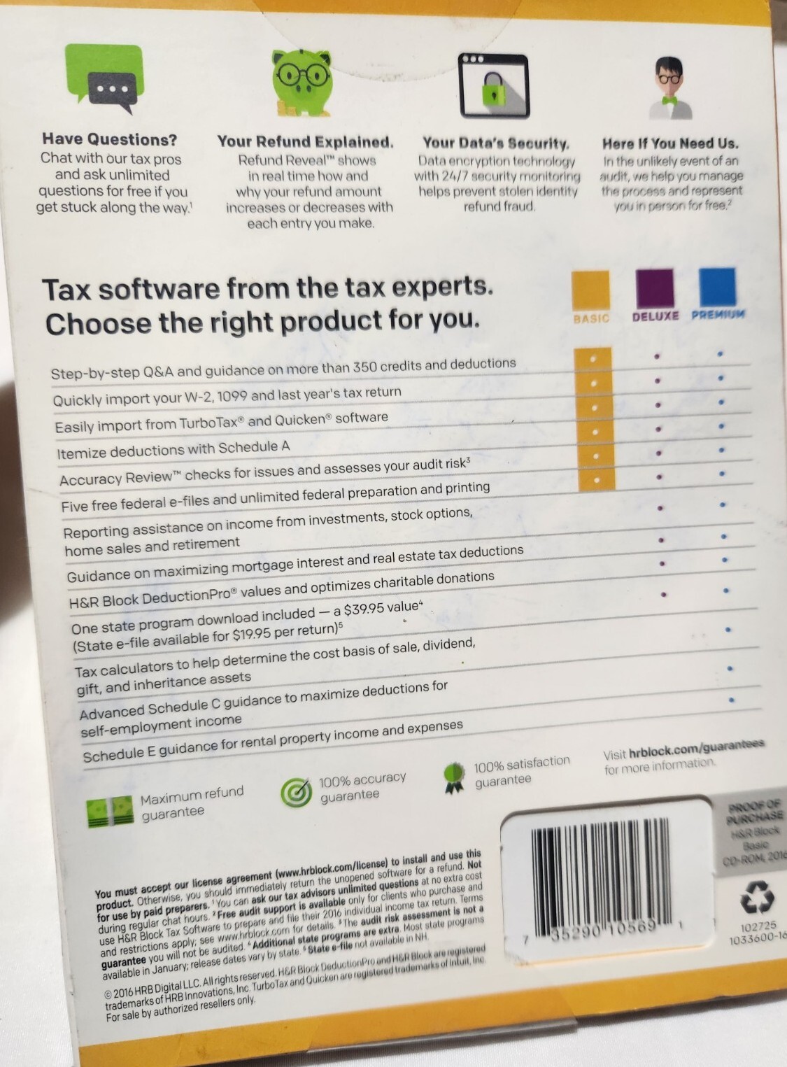 H&R Block Simple Tax Situations Software 2016 PC Mac Federal Returns NEW Sealed