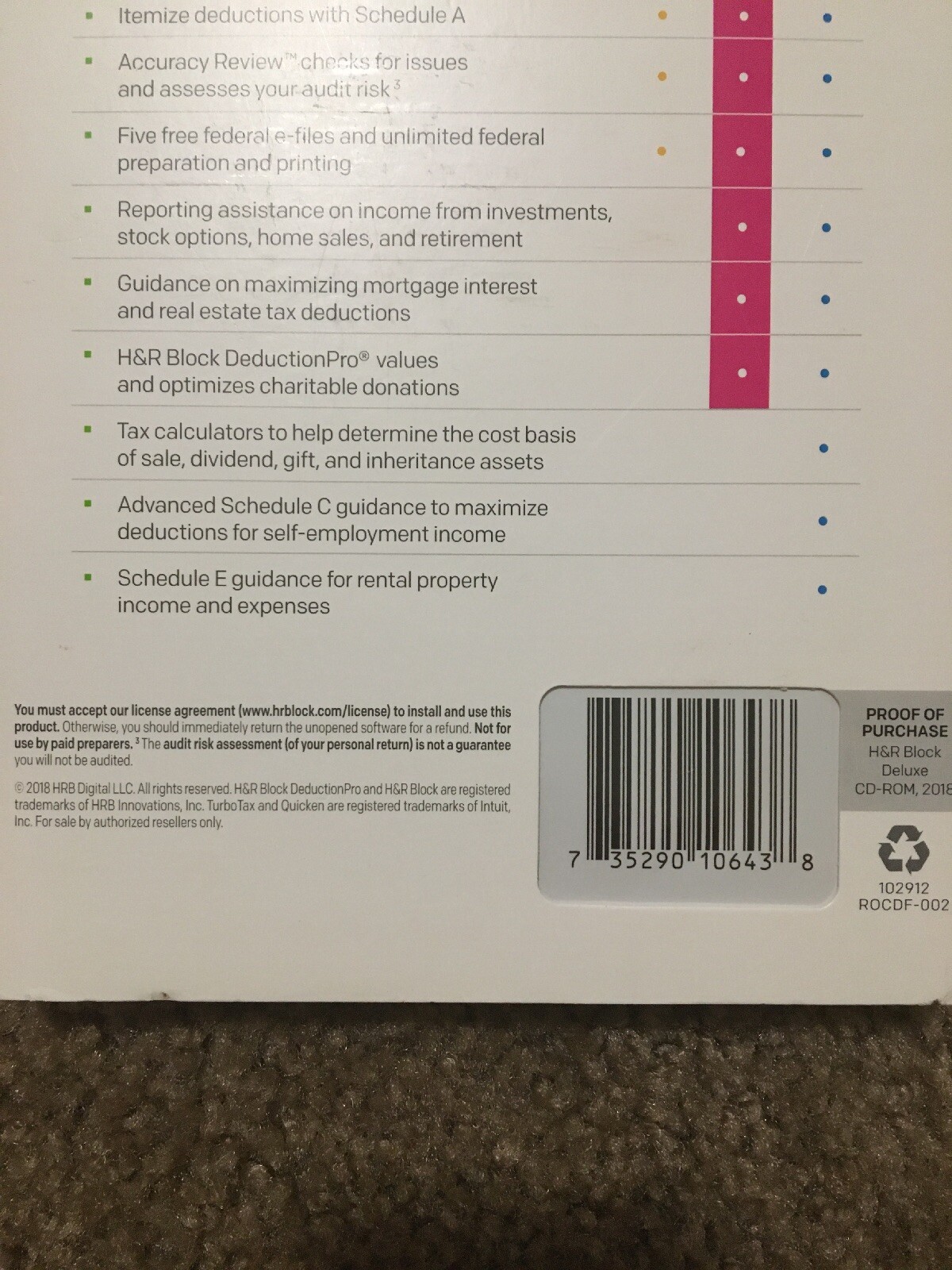 H&R BLOCK 2018 FEDERAL HOMEOWNERS/INVESTORS DELUXE TAX SOFTWARE NEW— 361