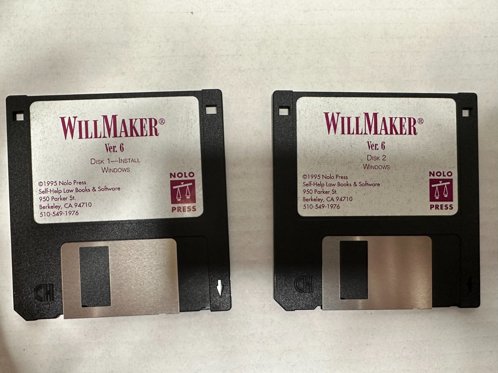 VTG Nolo WillMaker 6 PC MS-DOS 3.1 Living Will Final Arrangement Maker Vintage