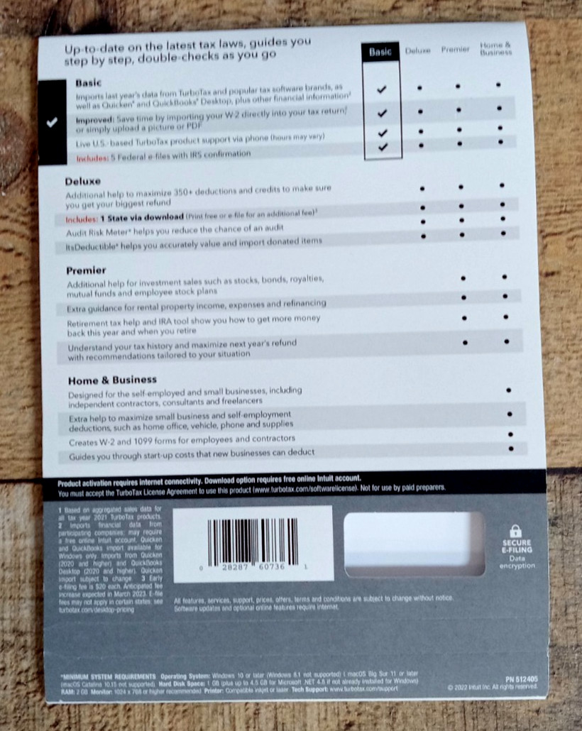 2022 intuit TurboTax Basic PC Mac CD Download Federal Returns + Federal E-File