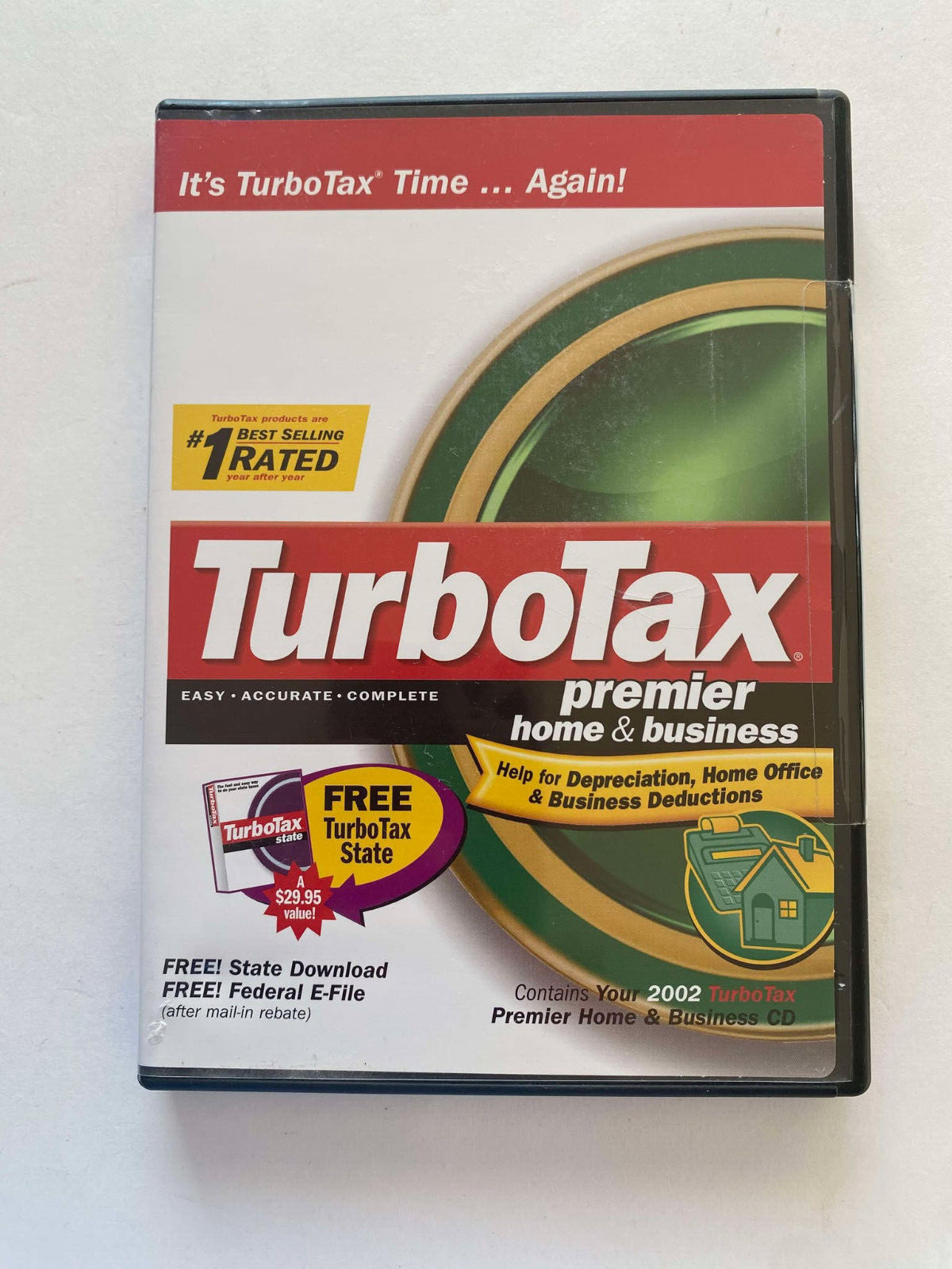 Turbotax Premier Home & Buisness 2002 – CD tax software for office New (sealed)