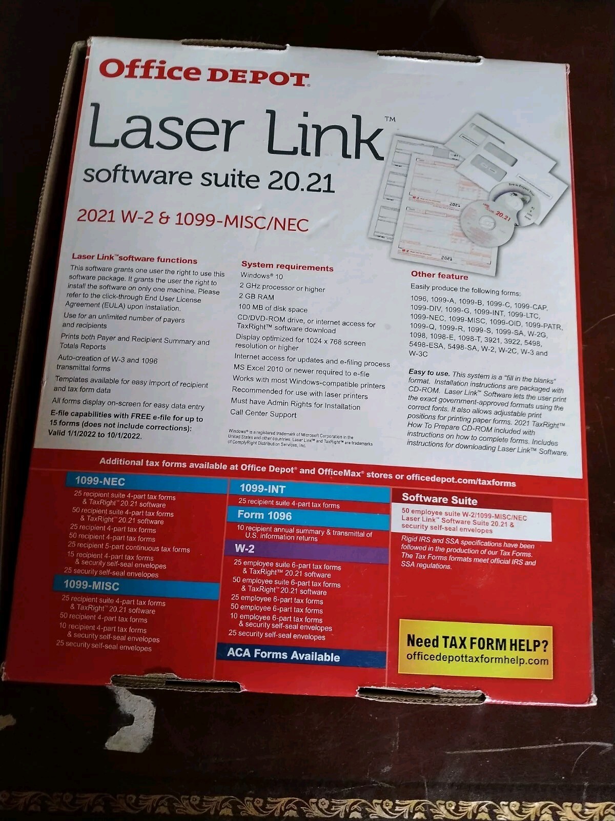2021 OFFICE DEPOT LASER LINK SOFTWARE SUITE Open box/Unused