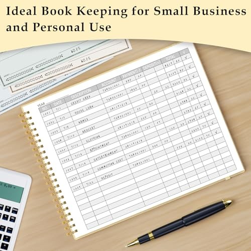 Accounting Ledger Book for Small Business & Personal Use, Light Yellow