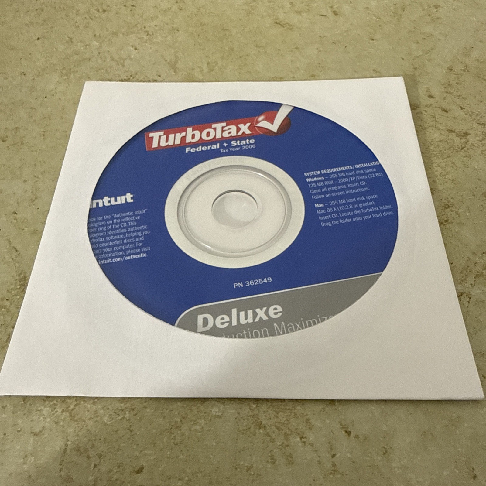 TurboTax Deluxe Deduction Maximizer Federal+State Tax Year 2006 Windows & MAC