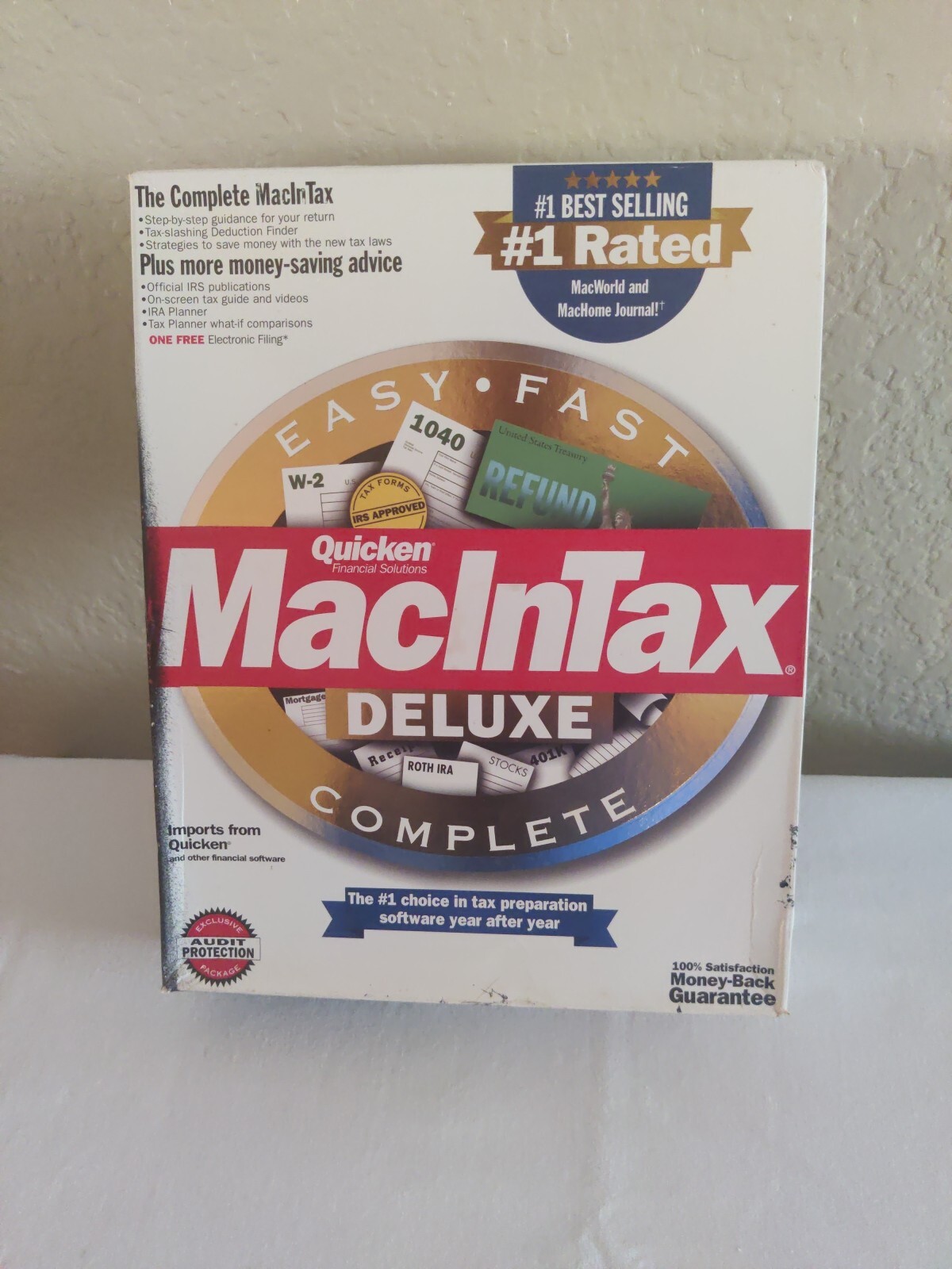 Quicken MacInTax Deluxe Complete Software Federal Return Year 1998 New Sealed