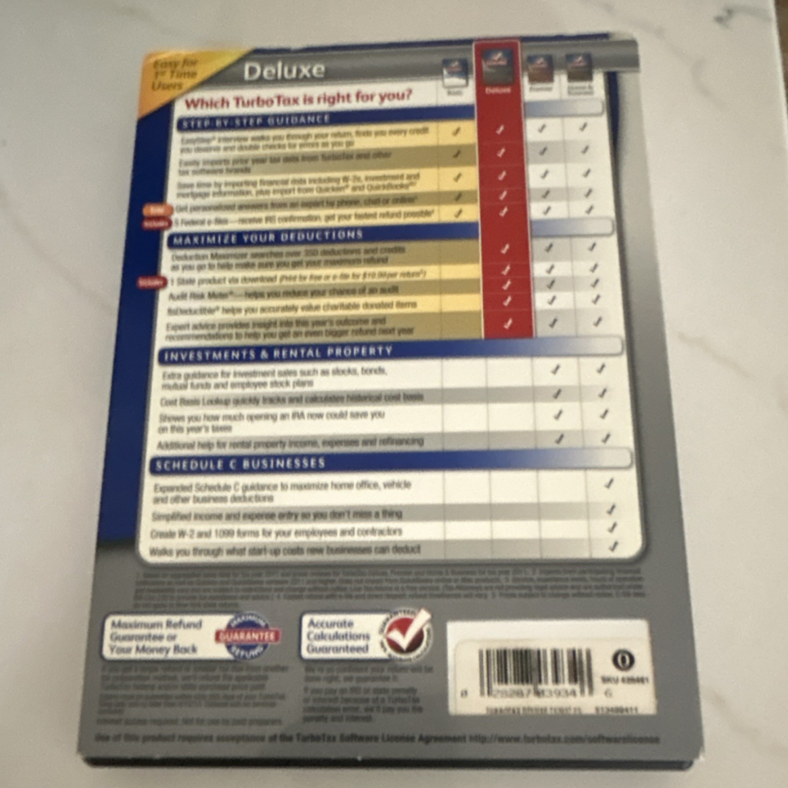 Intuit TurboTax Deluxe Tax Preparation Federal & State CD Windows & Mac 2012
