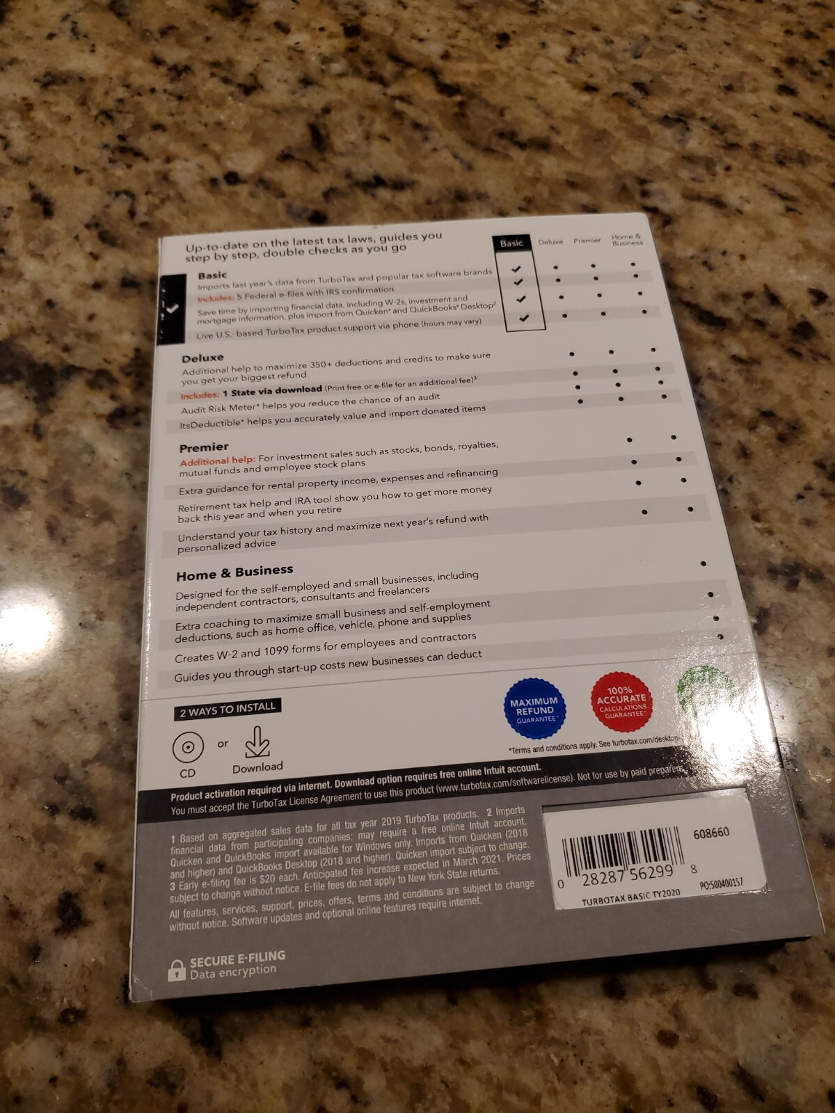 TurboTax Basic 2020 Desktop Tax Software, Federal Returns + Federal E-file