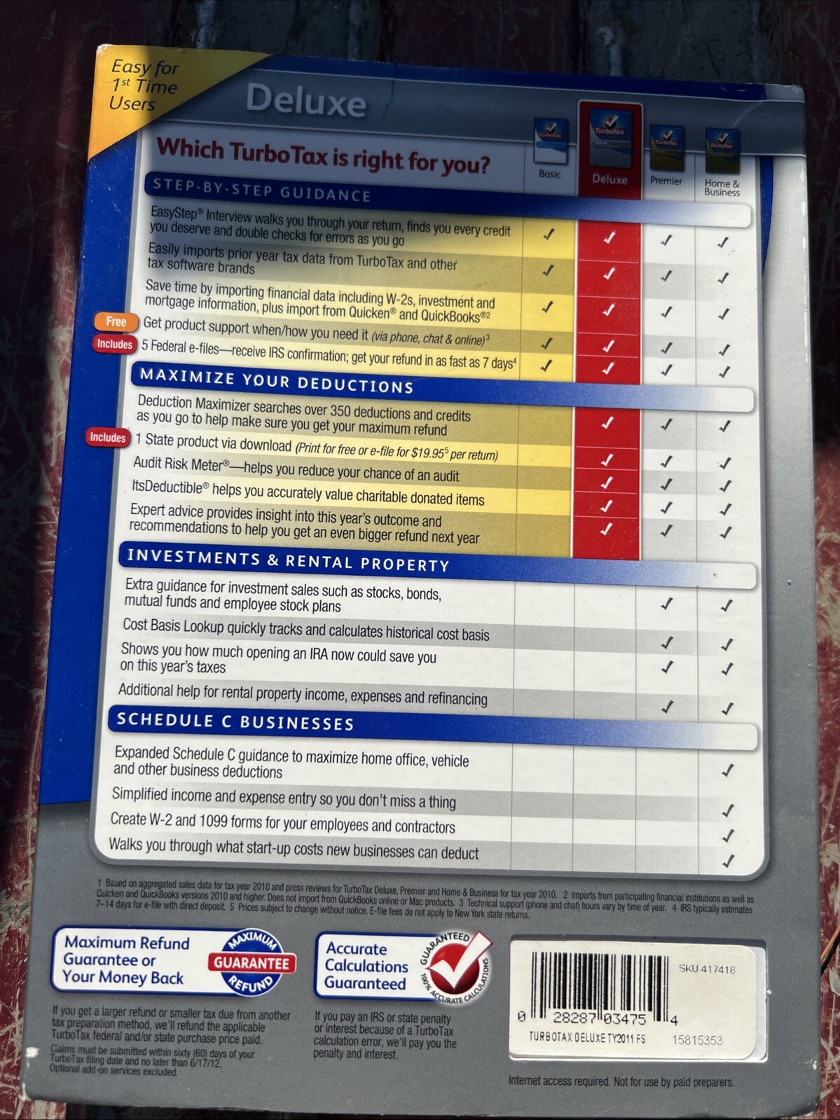 Lot 3 Turbo Tax Deluxe: 2006 + 2008 + 2011 All Federal + State VG Cnd Fst Ship