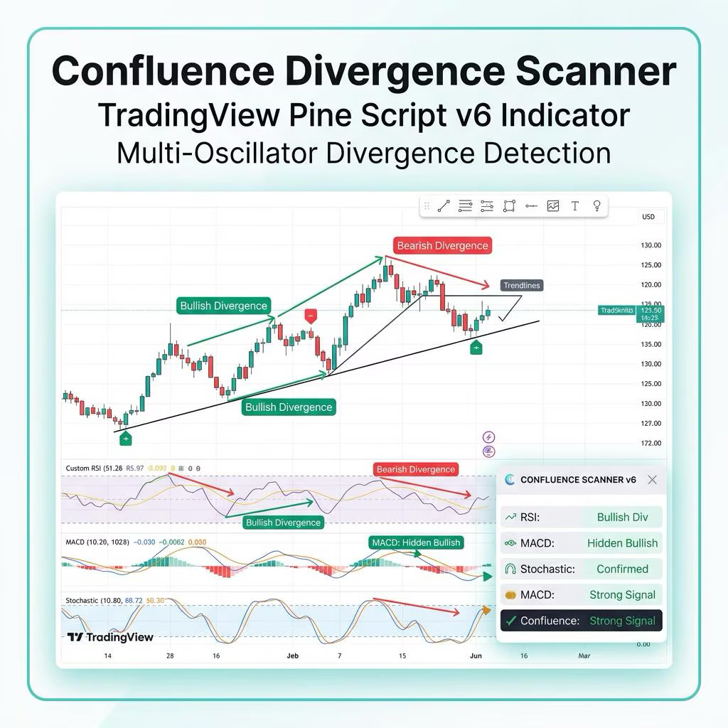 Confluence Divergence Scanner | TradingView Pine Script v6 | RSI MACD
