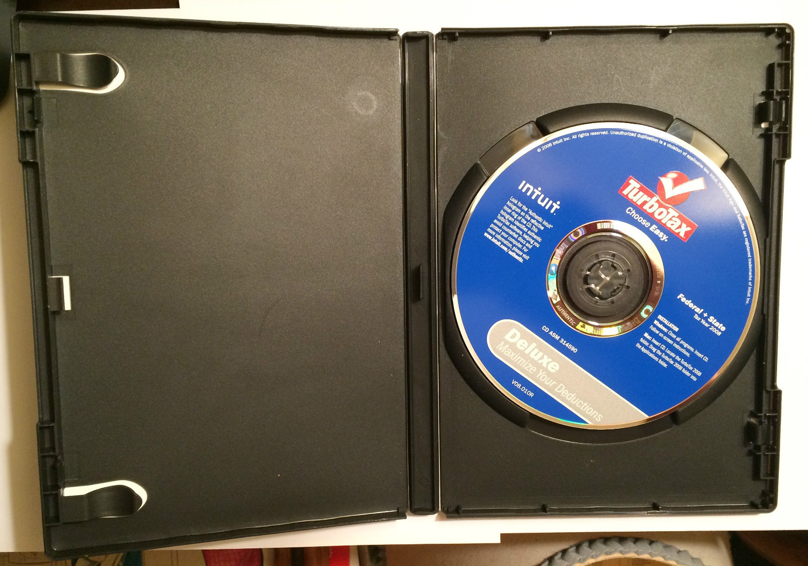 Intuit TurboTax 2008 Deluxe Edition Federal + State LNC!