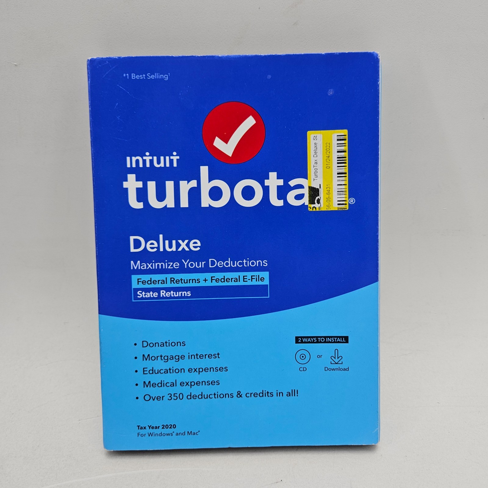 TurboTax Deluxe Federal & State Software 2020 Tax Year For Mac or Windows