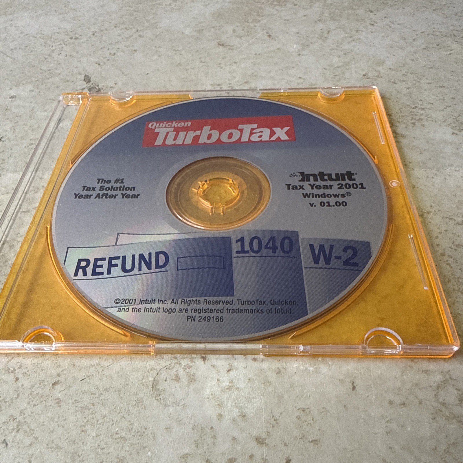 Intuit Turbotax 2001 Software in Jewel Case