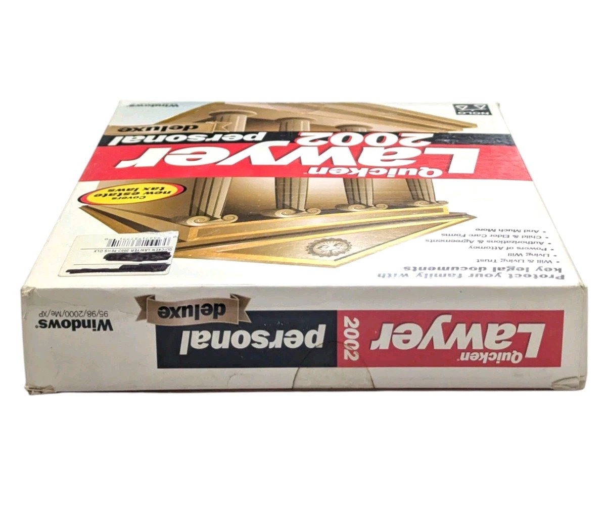 Quicken Lawyer 2002 Personal Deluxe For Windows 95/98/2000/ME/XP NEW UNOPENED