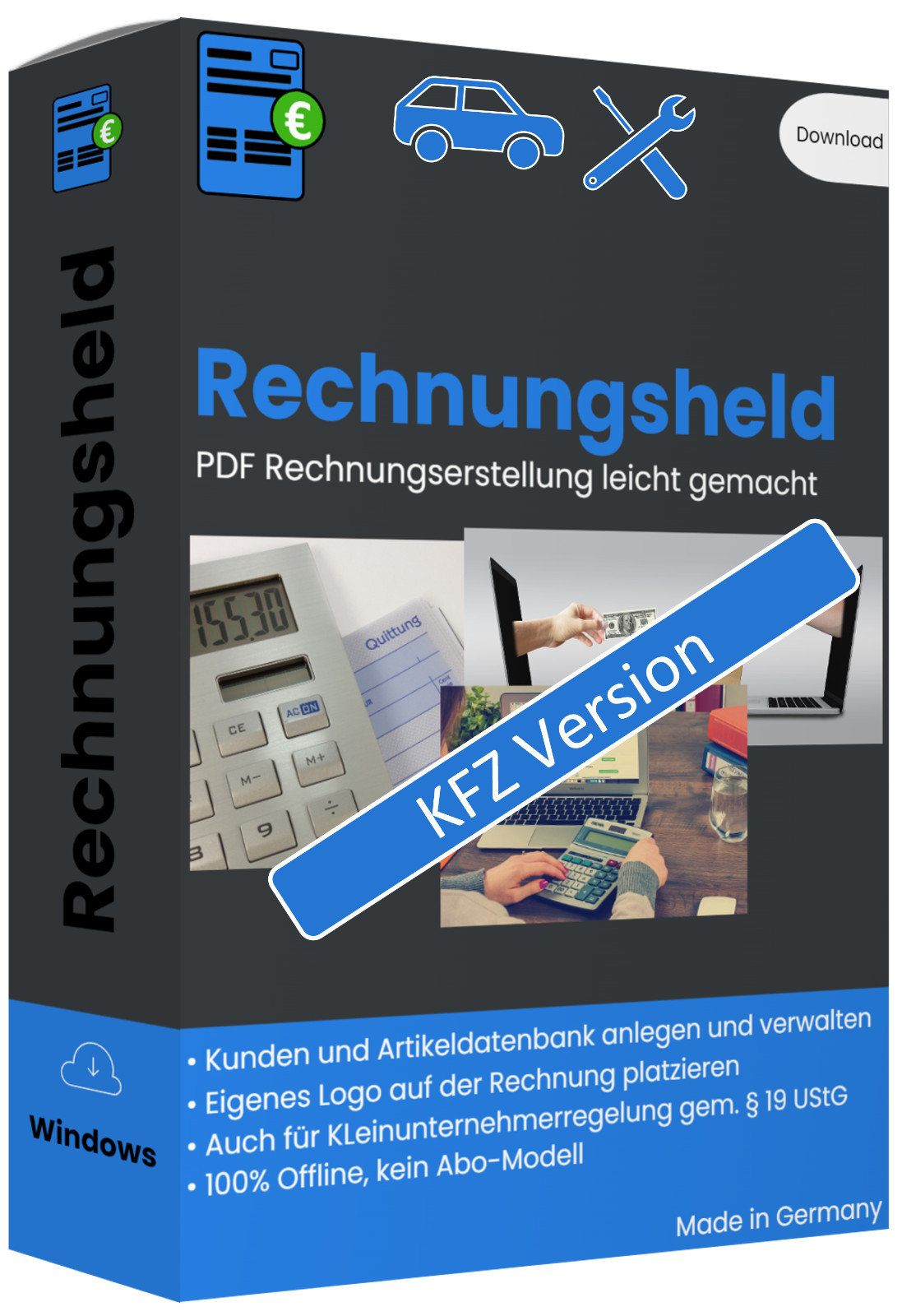 KFZ PDF Rechnungsprogramm, Werkstatt Software, Autowerkstatt Programm, Pkw