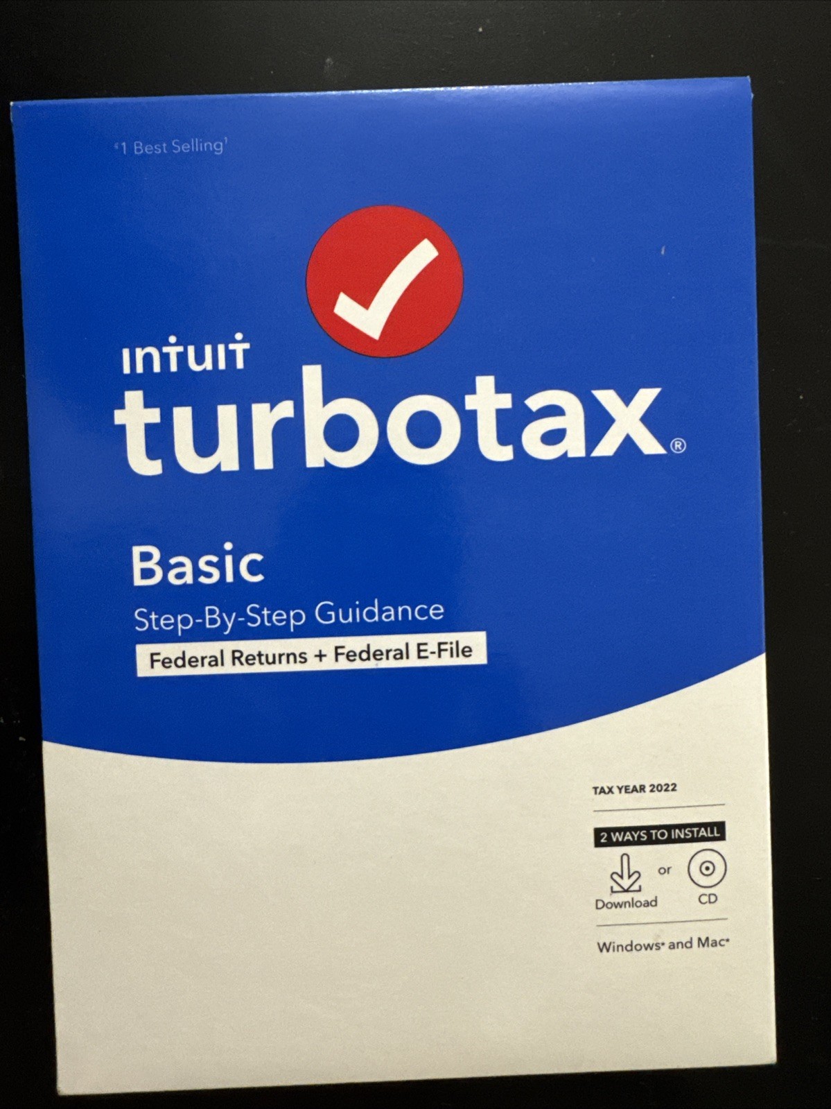 New Intuit Turbotax BASIC 2022 Federal + E-File New