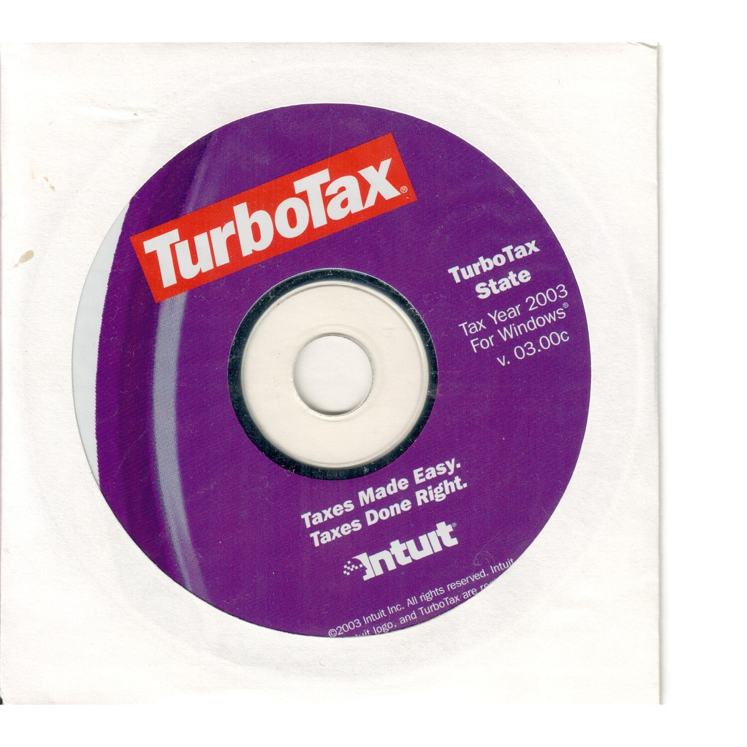 2003 Turbotax State CD for Windows v3.0