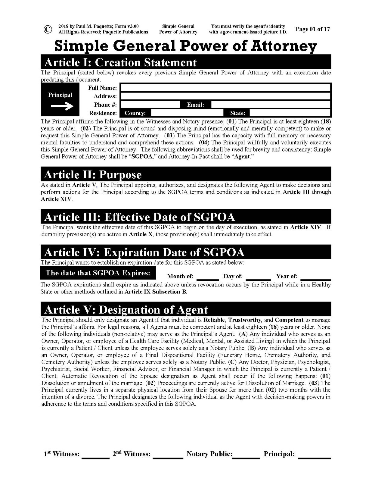 Simple General Power of Attorney – Full Version – USB Flash Drive Only