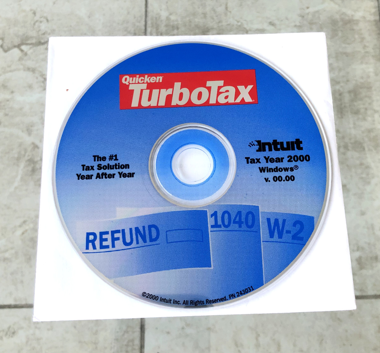 Quicken TurboTax Refund 1040 W-2 Tax Year 2000 for Windows v 00.00