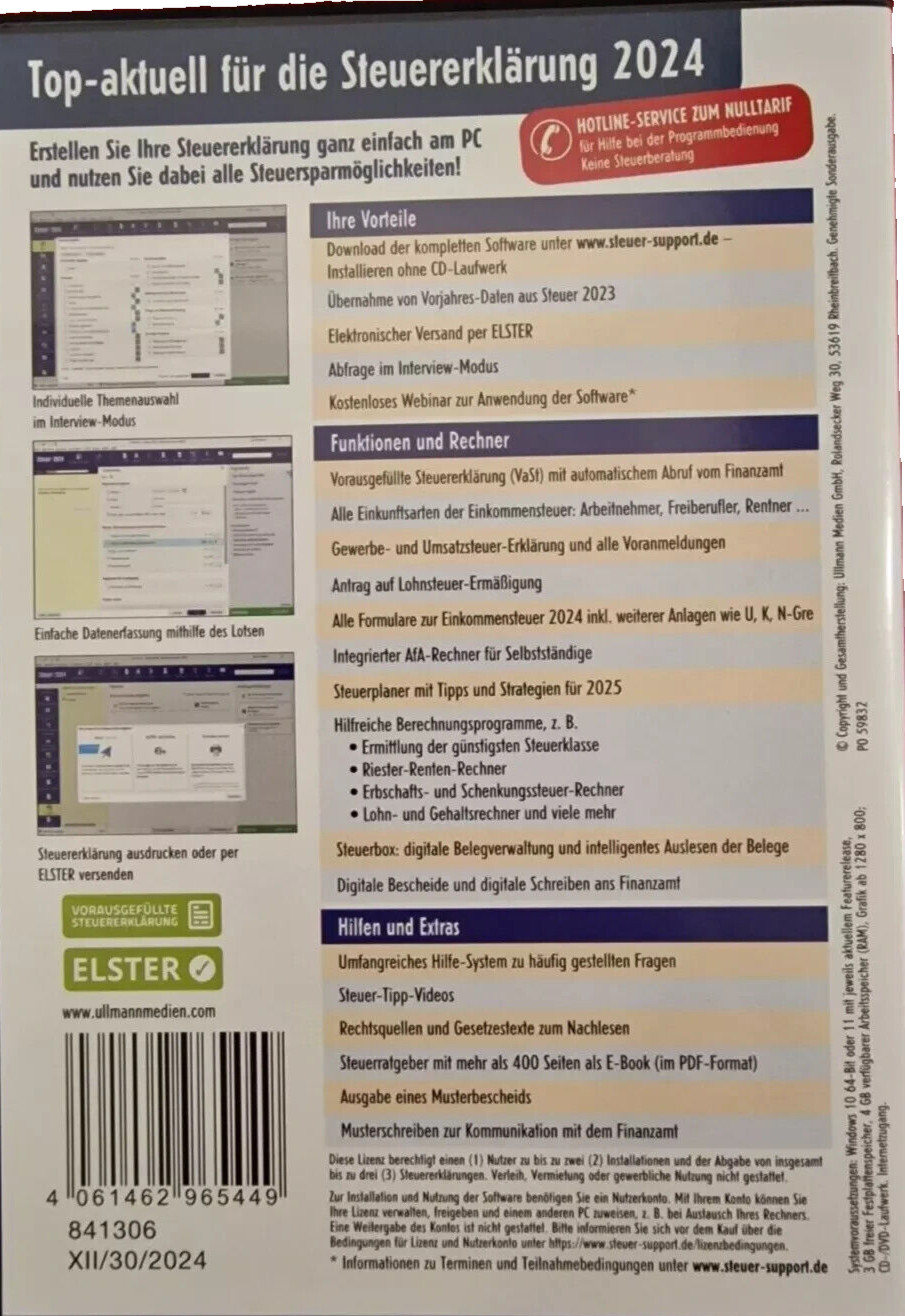 Tax 2024, income tax program, with CD or download, new & original packaging