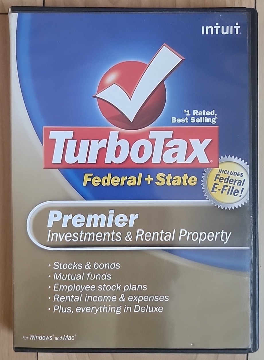 Intuit TurboTax 2008 Premier Federal + State Investments & Rental Property READ