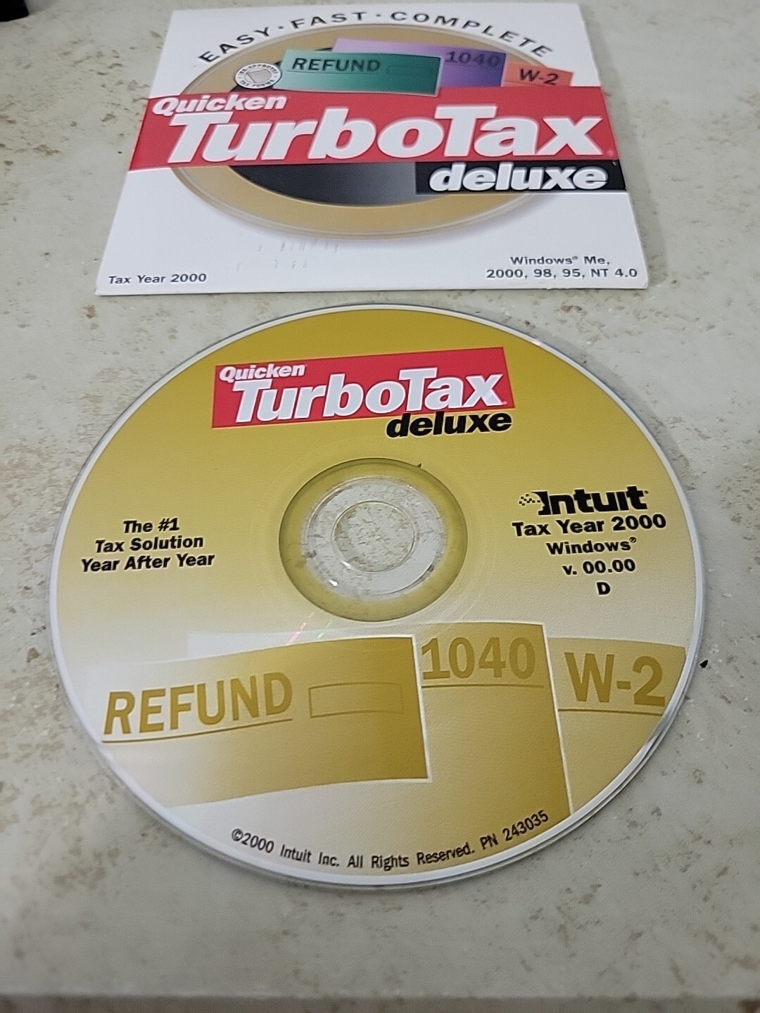 Quicken TurboTax Deluxe Tax Year 2000 for Windows Refund 1040 W-2