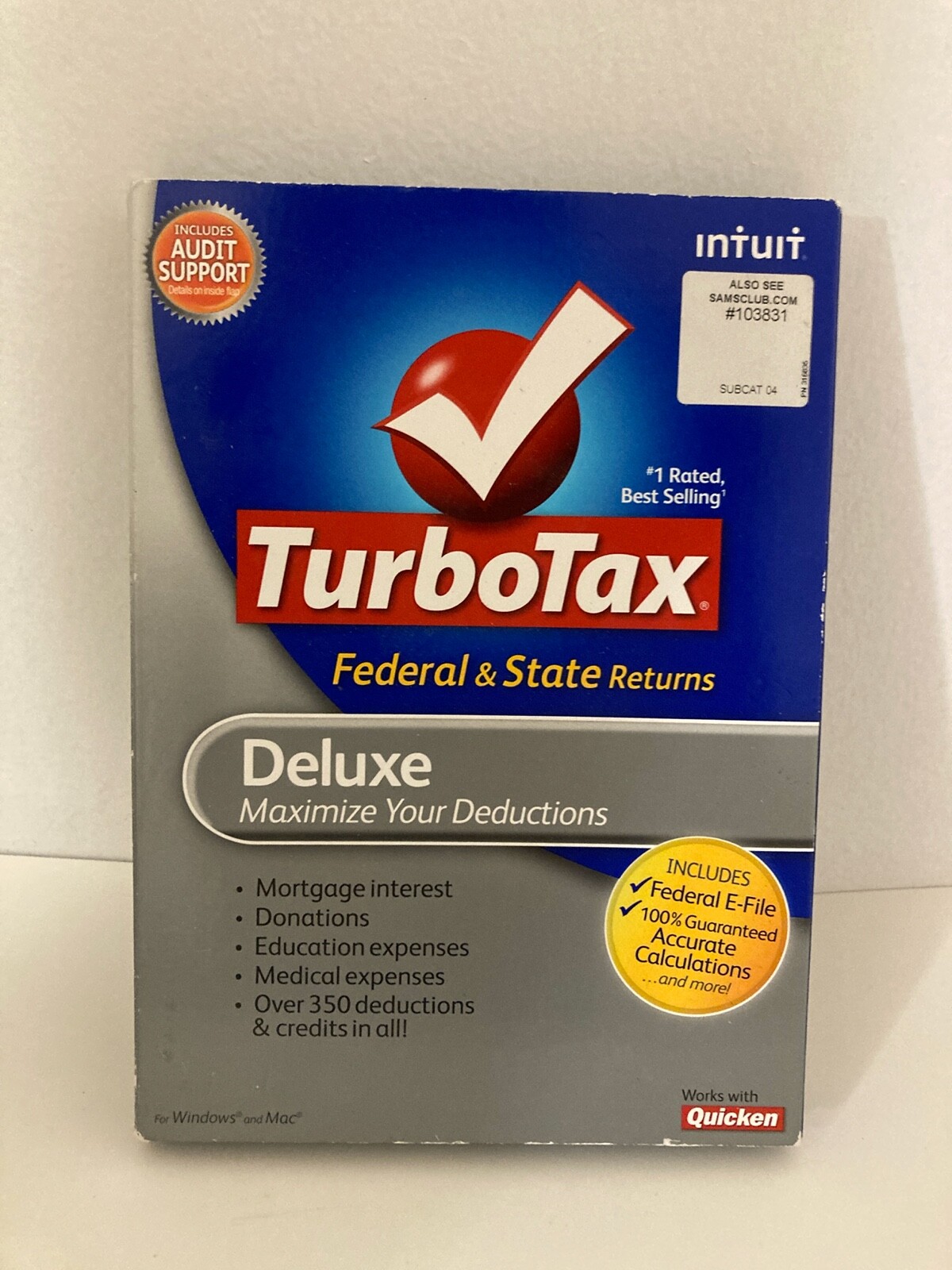Intuit TurboTax Deluxe Federal & State Tax Year 2009 Software Program PC Mac