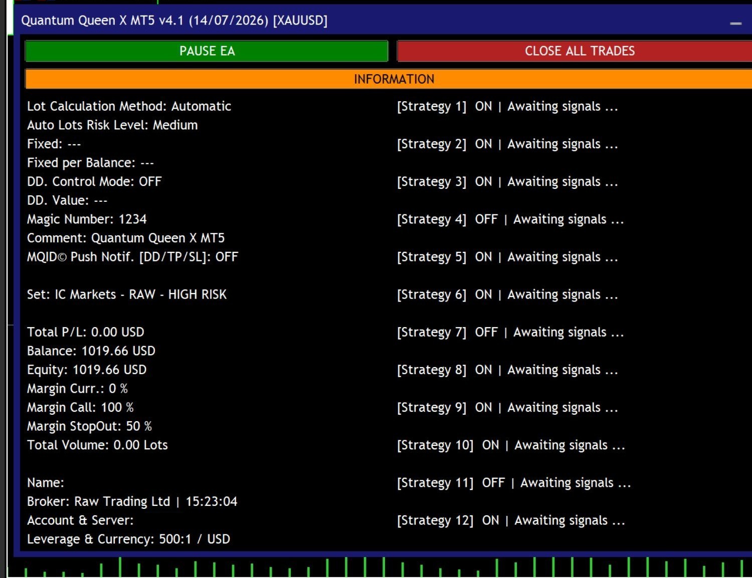 v4.3 Quantum Queen X EA Metatrader MT5 Gold Trading Robot MQL5 Expert Advisor